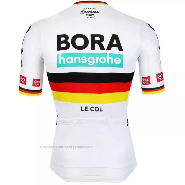 2022 Maillot Cyclisme Bora-Hansgrone Noir Rouge Jaune Manches Courtes et Cuissard
